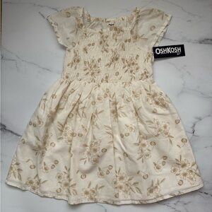 OshKosh B'gosh Cream Dress with Tan Floral Print